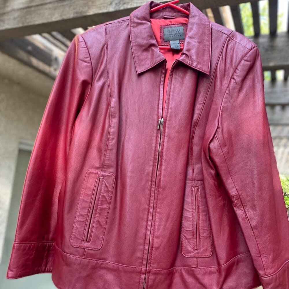 John Paul Richard Uniform Petite leather jacket in red